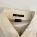 Theory White Sheer Pin-Tuck Pleated Long Sleeve Shirt Size S