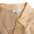Equipment Femme Sheer Beige Silk Button Down Blouse Size S