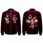 Tuc & Wes by Orly Shani Burgundy Velvet Bomber Jacket