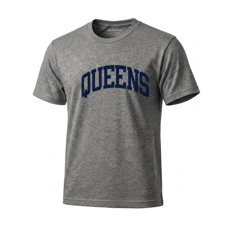 Melrose Place Graphic T-Shirt - Queens - Heather Grey