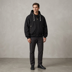 Tri-Mountain Black Hooded Jacket