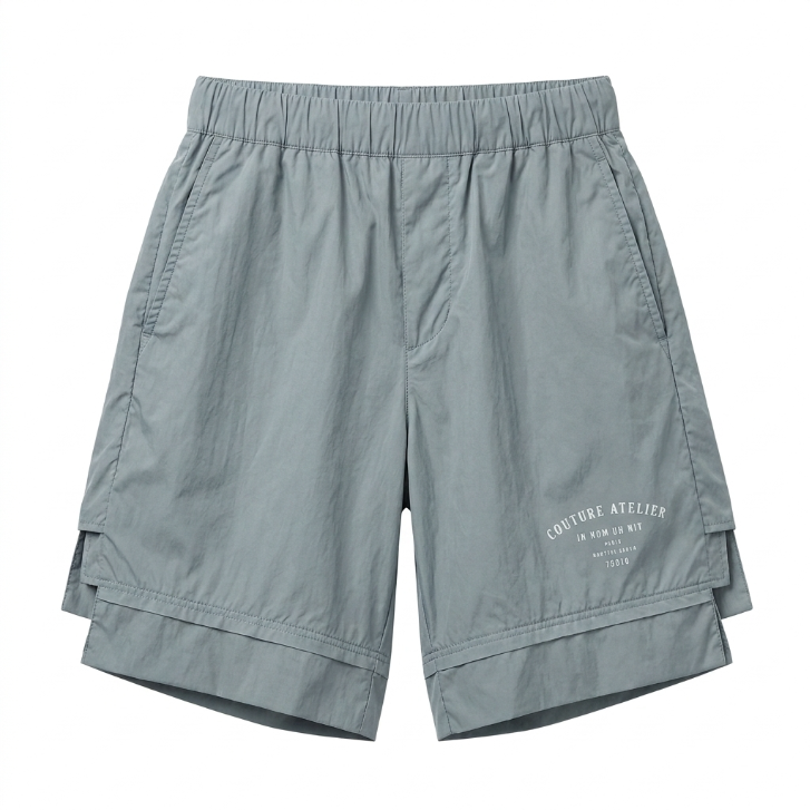IH NOM UH NIT Light Blue Layered Nylon Shorts Size S