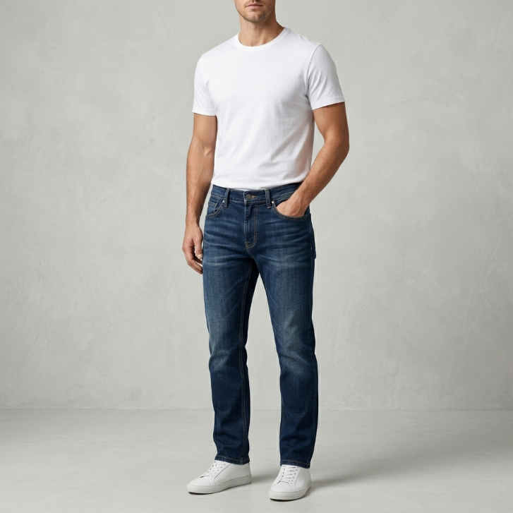 Uniqlo UJ Dark Wash Skinny Fit Tapered Jeans