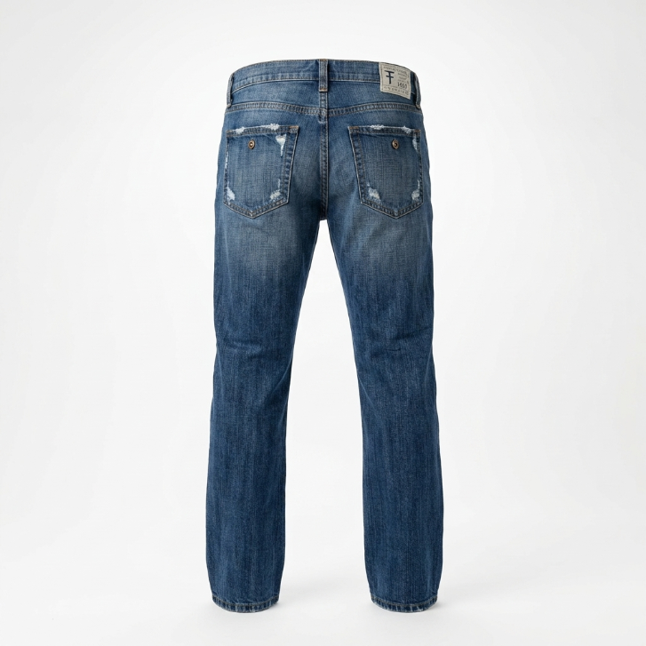 Five Four Jeans Distressed Straight Leg Denim