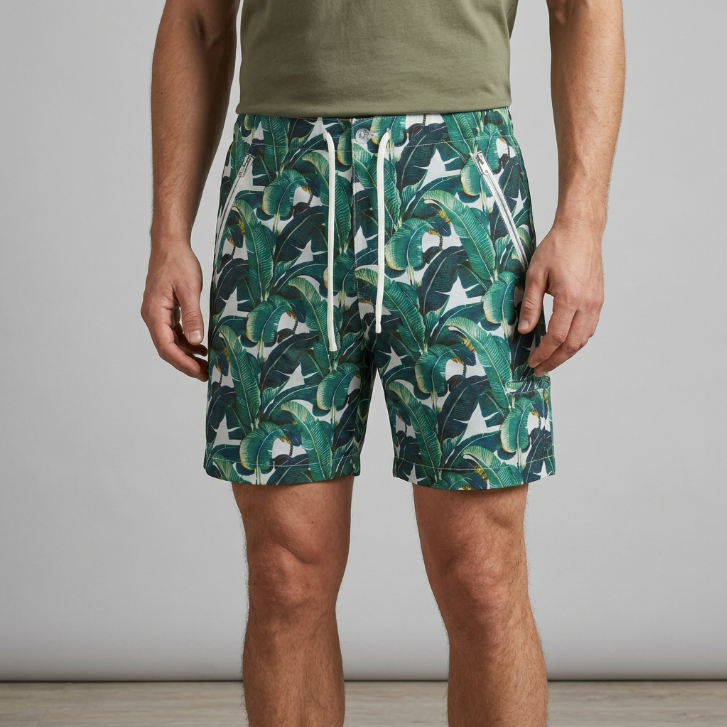 Five Four Banana Leaf Tropical Print Shorts