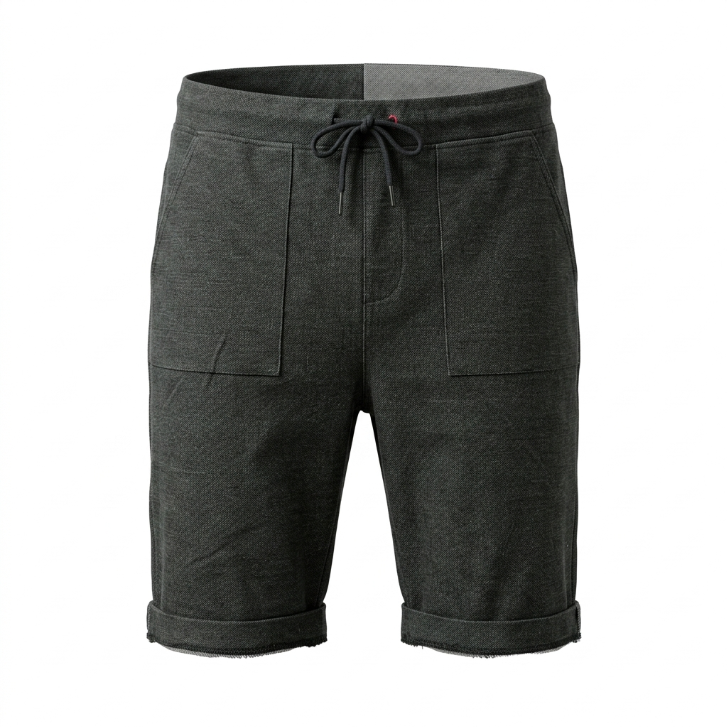 Five Four Charcoal Denim-Look Shorts