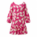 Diane von Furstenberg Pink Ginko Leaf Silk Dress Size 4