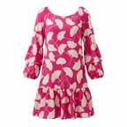 Diane von Furstenberg Pink Ginko Leaf Silk Dress Size 4