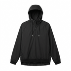 Grand AC Black Lightweight Sheer Mesh Hem Hooded Jacket