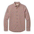 Five Four Orange Navy & White Plaid Long Sleeve Shirt - Orange / Navy / Size Large