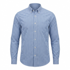 Five Four Light Blue & White Mini Gingham Check Long Sleeve Shirt - Light Blue / White / Size Large