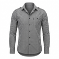 Five Four Black & White Micro Gingham Check Long Sleeve Shirt - Black / White / Size Medium