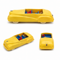 Vintage Yellow Plastic Convertible Toy Car with Driver