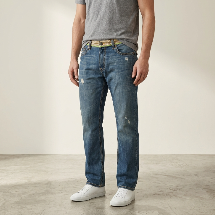 Five Four Jeans Distressed Wide Straight Leg