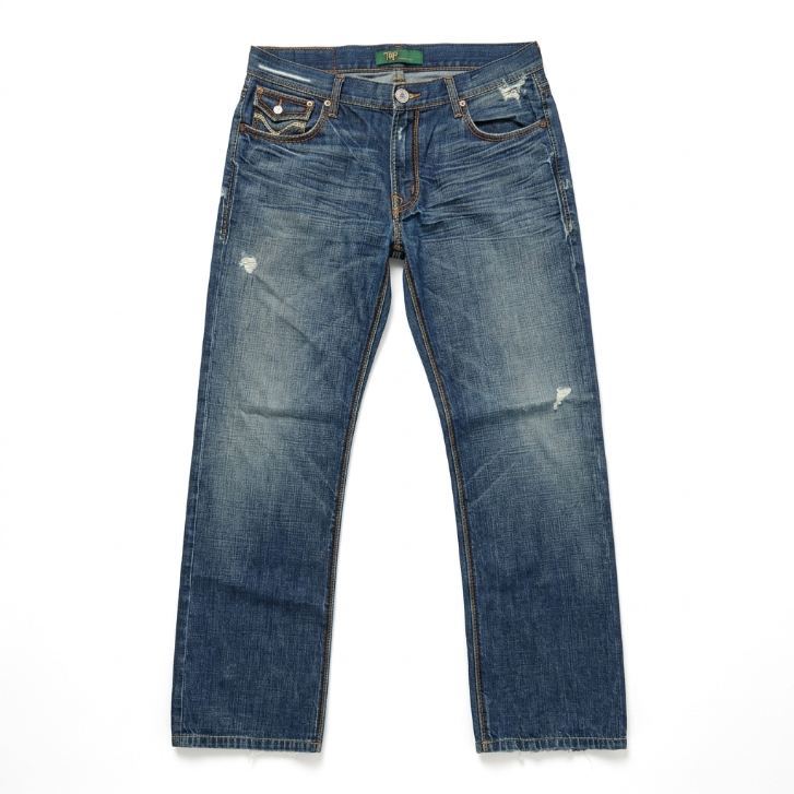 Five Four Jeans Dark Wash Distressed Straight Leg