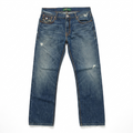 Five Four Jeans Dark Wash Distressed Straight Leg