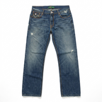 Five Four Jeans Dark Wash Distressed Straight Leg