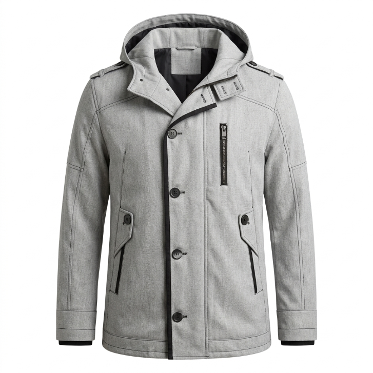 Five Four Hooded Utility Jacket Grey - Size 3XL