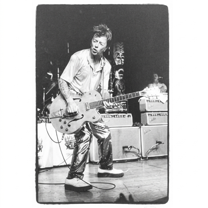 Brian Setzer "Stray Cats" — Michael Farr (attributed) — Framed Print (RC16659)