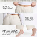 Mad Dog Lounge Women's Pajama Pants, Wide-Leg Cropped Capris, Casual Night Sleep Summer PJ Bottoms for Ladies- Off White