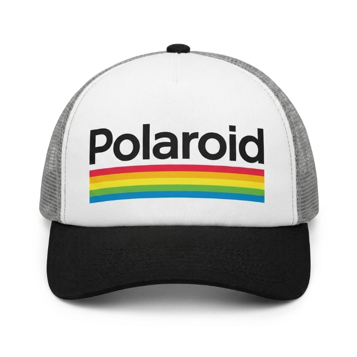 Polaroid Screen Print Adjustable 5-Panel Trucker Hat