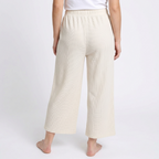 Mad Dog Lounge Women's Pajama Pants, Wide-Leg Cropped Capris, Casual Night Sleep Summer PJ Bottoms for Ladies- Off White