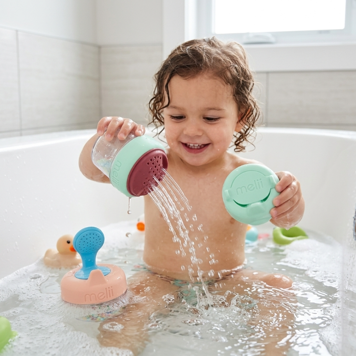 Melii Bath Toys 3-Piece Pouring Cups Set for Water Play