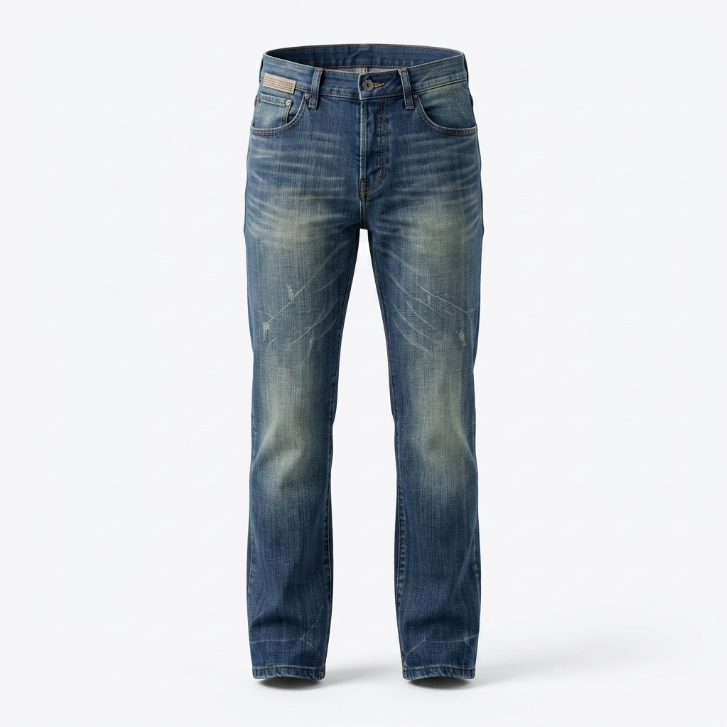 Title Five Four Original Straight Medium Wash Distressed Jeans