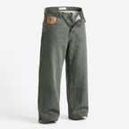 Five Four Jeans Olive Wide Straight Leg Denim