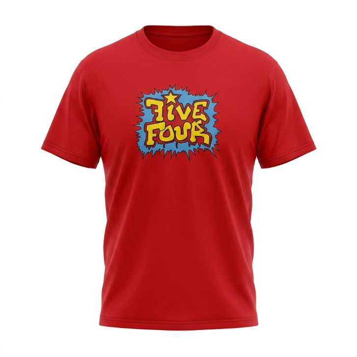 Five Four Comic Bubble Logo Graphic T-Shirt Red