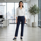 Vince Dark Navy Blue Tailored Straight Leg Trousers Size 0