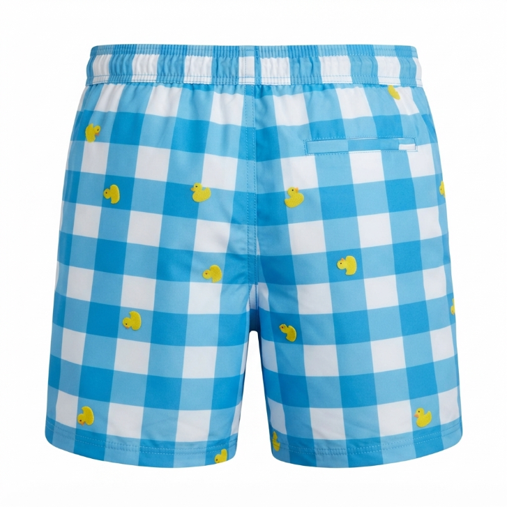 Five Four x Mark McNairy Gingham Duck Print Swim Trunks
