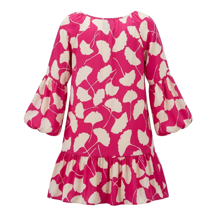 Diane von Furstenberg Pink Ginko Leaf Silk Dress Size 4