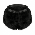 Genuine Fur Wrap Skirt in Black