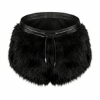 Genuine Fur Wrap Skirt in Black