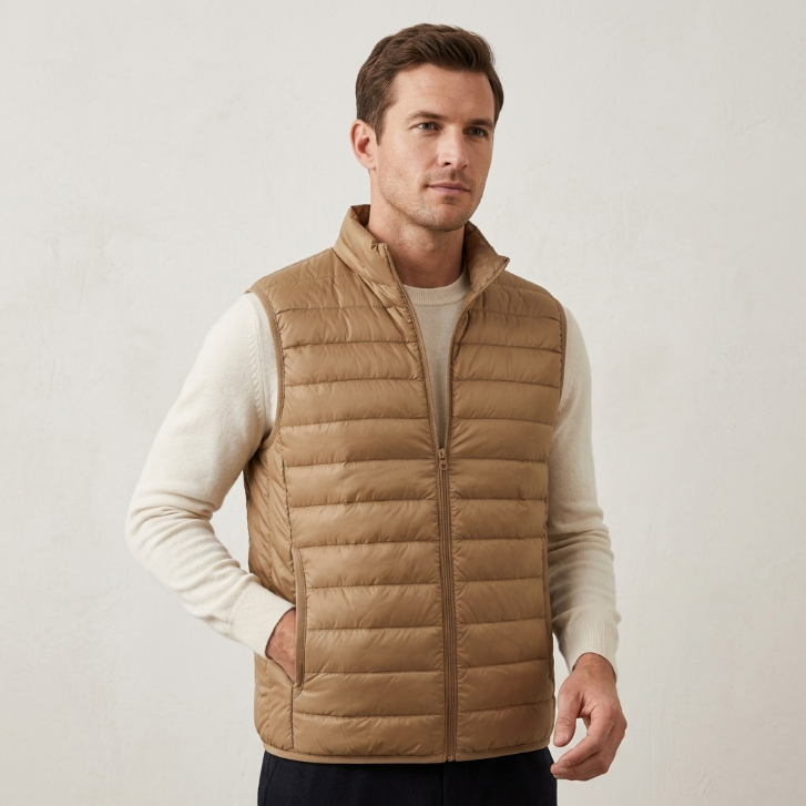 Uniqlo Ultra Light Down Vest Taupe Brown