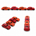 Vintage Red & Orange Miniature Toy Car Lot - Set of 4