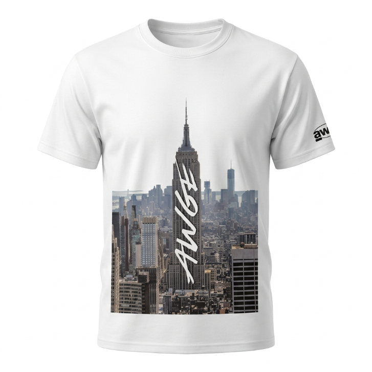 AWGE New York City Skyline Graphic T-Shirt White