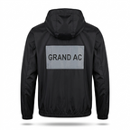 Grand AC Black Lightweight Sheer Mesh Hem Hooded Jacket