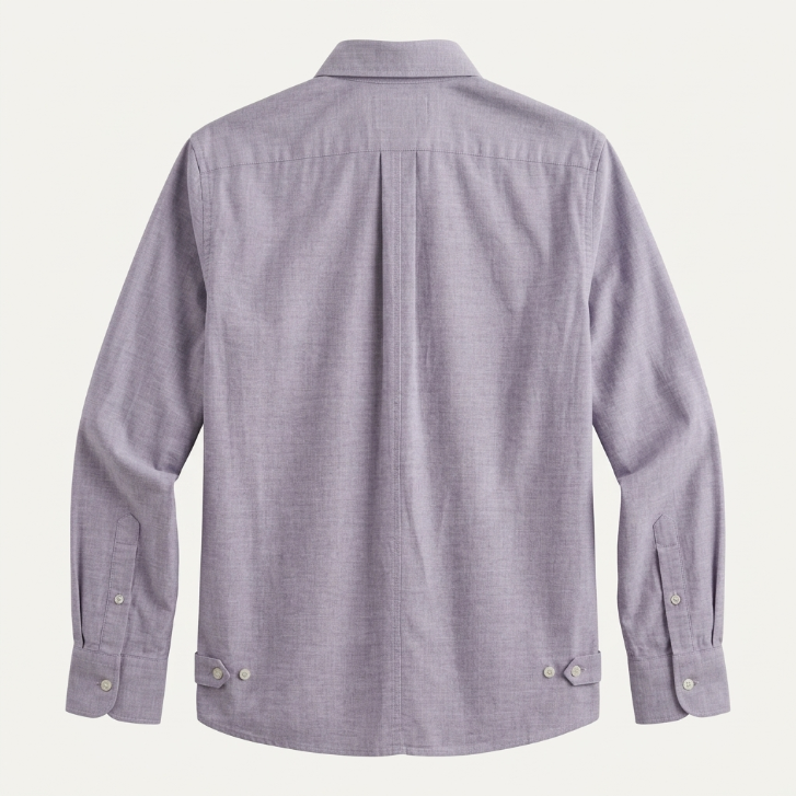 Five Four Lavender End-On-End Oxford Long Sleeve Shirt - Light Purple / Size Large