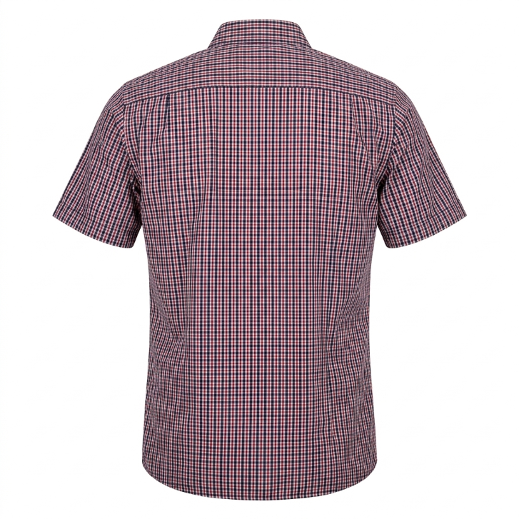 Five Four Red White & Blue Gingham Plaid Short Sleeve Shirt - Red / Blue / White / Size Large