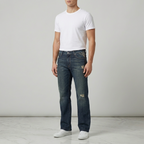 Five Four Enjeeneering Distressed Medium Wash Straight Jeans
