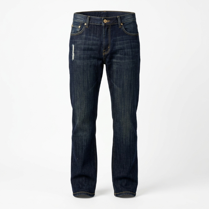 Monarchy Distressed Dark Wash Straight Leg Denim Jeans