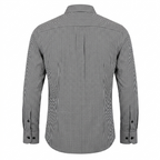 Five Four Black & White Micro Gingham Check Long Sleeve Shirt - Black / White / Size Medium