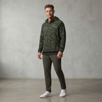 Grand AC Camo Print Half-Zip Hooded Windbreaker Jacket
