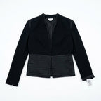 Helmut Lang Black Open Front Ribbed Waist Jacket Blazer Size 6
