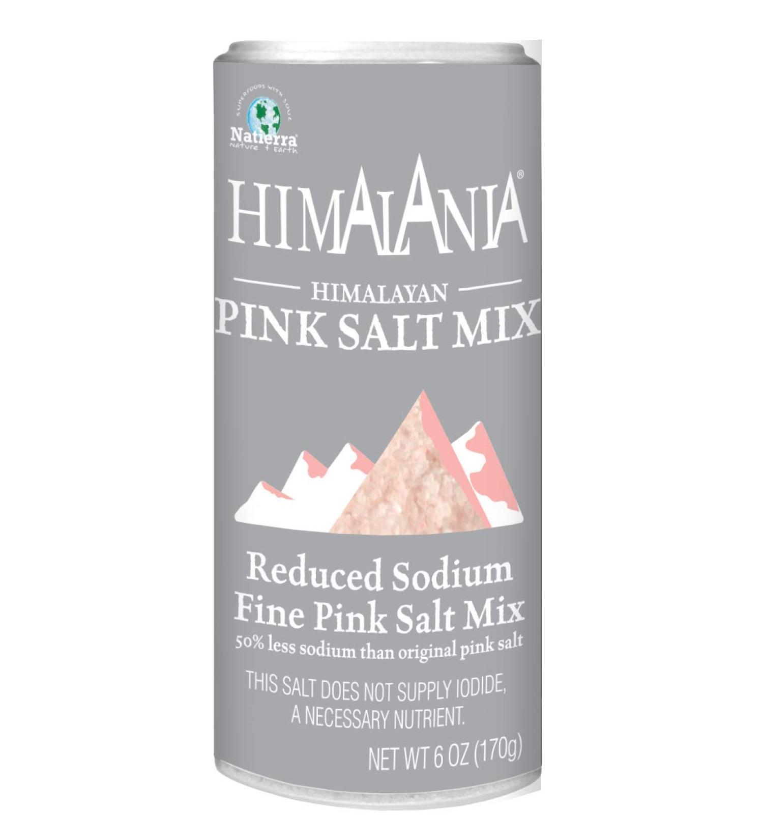 Natierra Himalania Reduced Sodium Fine Pink Salt Shaker (6 oz, 6-Pack) – Bulk Value