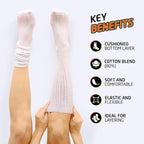 HOT FEET Women's Slouch Socks 2-Pack - Cozy Cotton Blend Scrunch Boot Socks, Long Slouchy Scrunchy Calf Socks, Sizes 4-10
