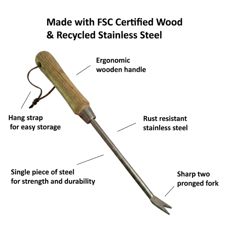 Garden Guru Stainless Steel Dandelion Weeder Tool – Ergonomic Root Puller for Lawn & Garden Weed Removal