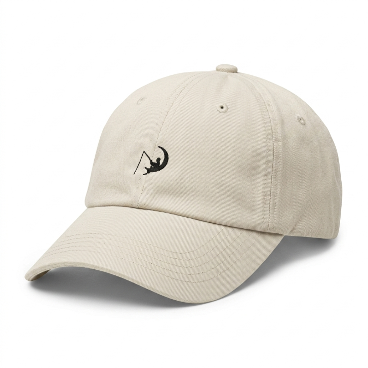 Khaki Cap with Fishing Icon Logo